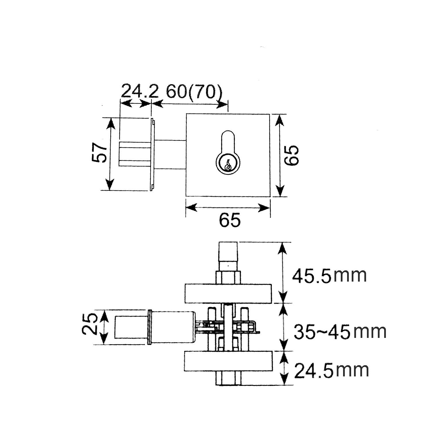 TOGU TG-DB-S001 Heavy Duty Square Contemporary Deadbolt Lock - Brushed Stainless Steel Front Entry Door Lock for Home Security | Ideal for Houses, Apartments & Office Doors