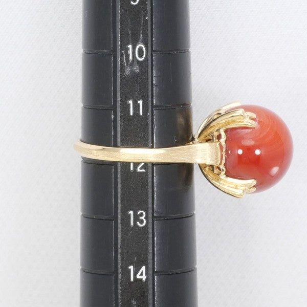 18K Yellow Gold Coral Ring for Women - Elegant Handmade Jewelry Gift for Birthday, Anniversary & Valentine's Day - Perfect for Beach Weddings & Summer Fashion Accessories