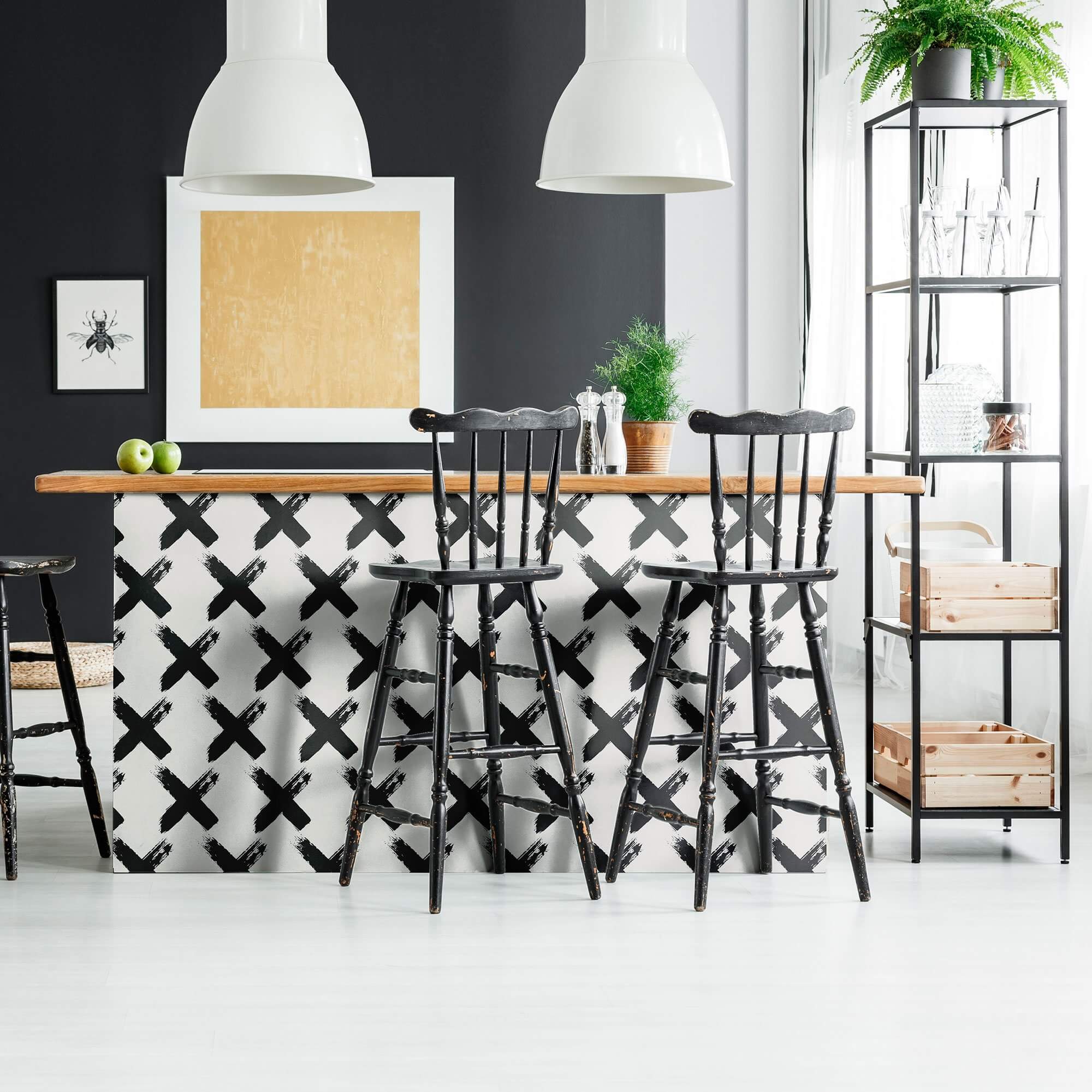 White Cross Teens Peel and Stick Removable Wallpaper - Self-Adhesive Decorative Wall Covering for Bedroom, Dorm, Nursery - Easy to Apply & Remove Without Damage
