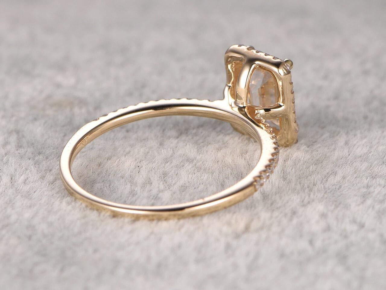 1.25 Ct Moissanite & Diamond Engagement Ring - Emerald Cut Rose Gold Wedding Band for Women, Perfect for Proposals, Anniversaries & Special Occasions