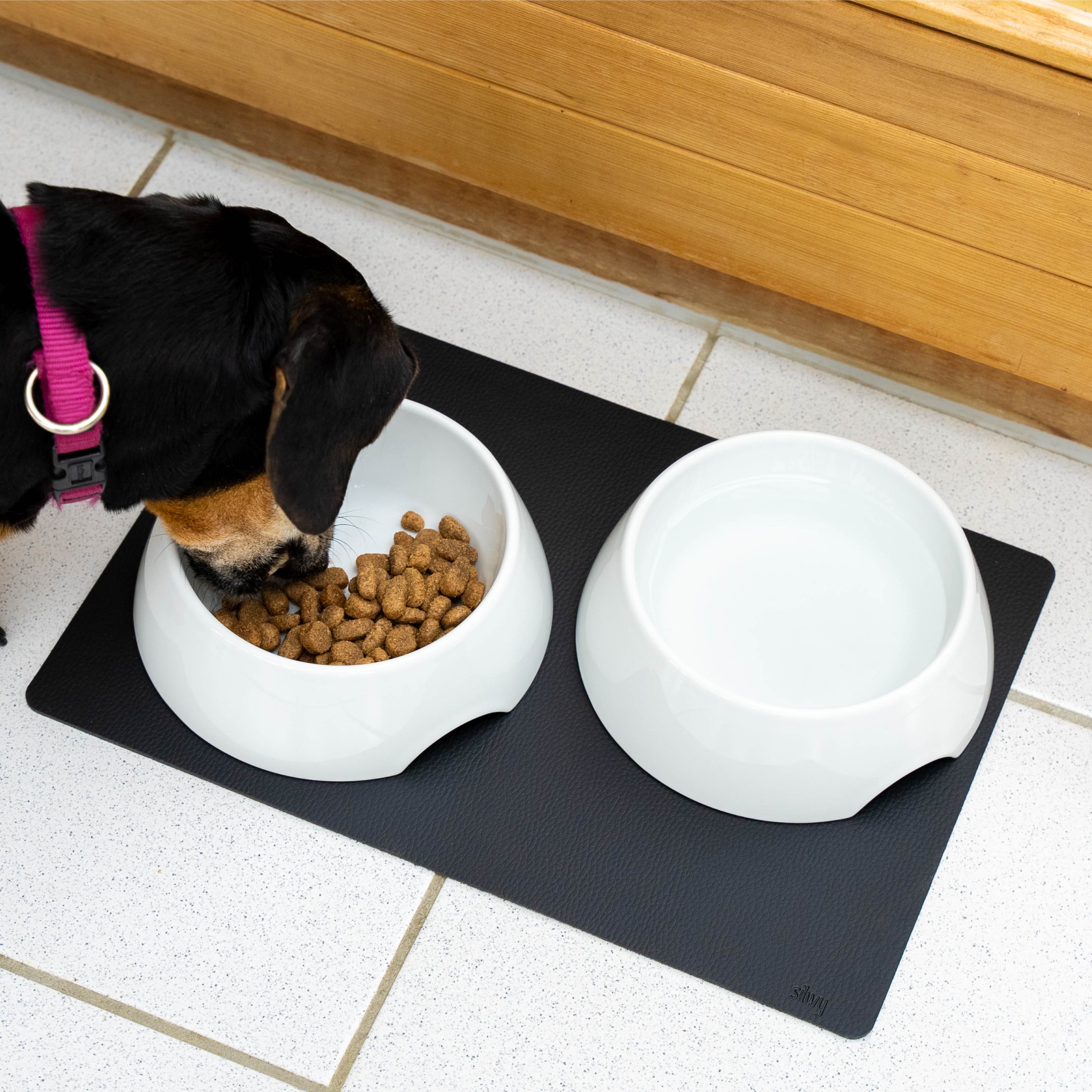 Magnetic Ceramic Pet Bowls with Non-Slip Mat - Durable Dog & Cat Food Dishes for Mess-Free Feeding at Home or Travel