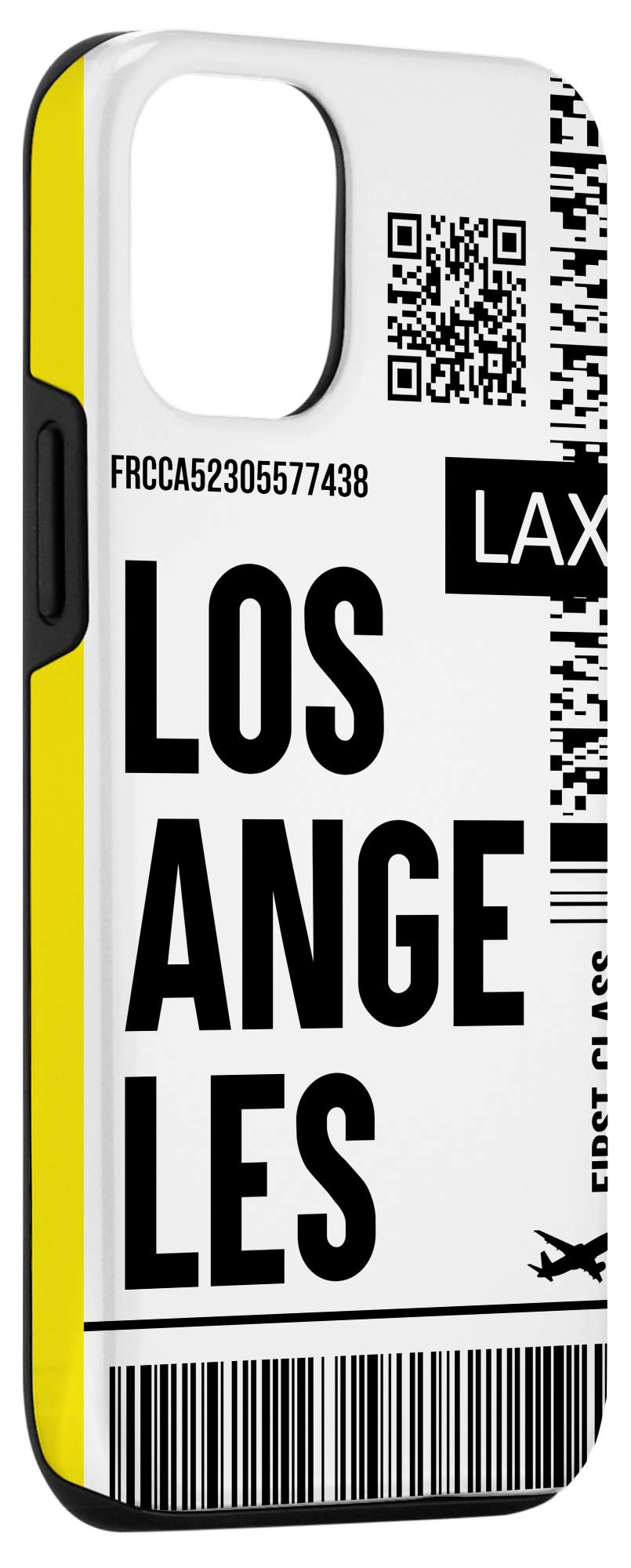 iPhone 12/12 Pro Clear Travel Case with Boarding Pass Design - Perfect for Airplane Trips & City Adventures in Los Angeles