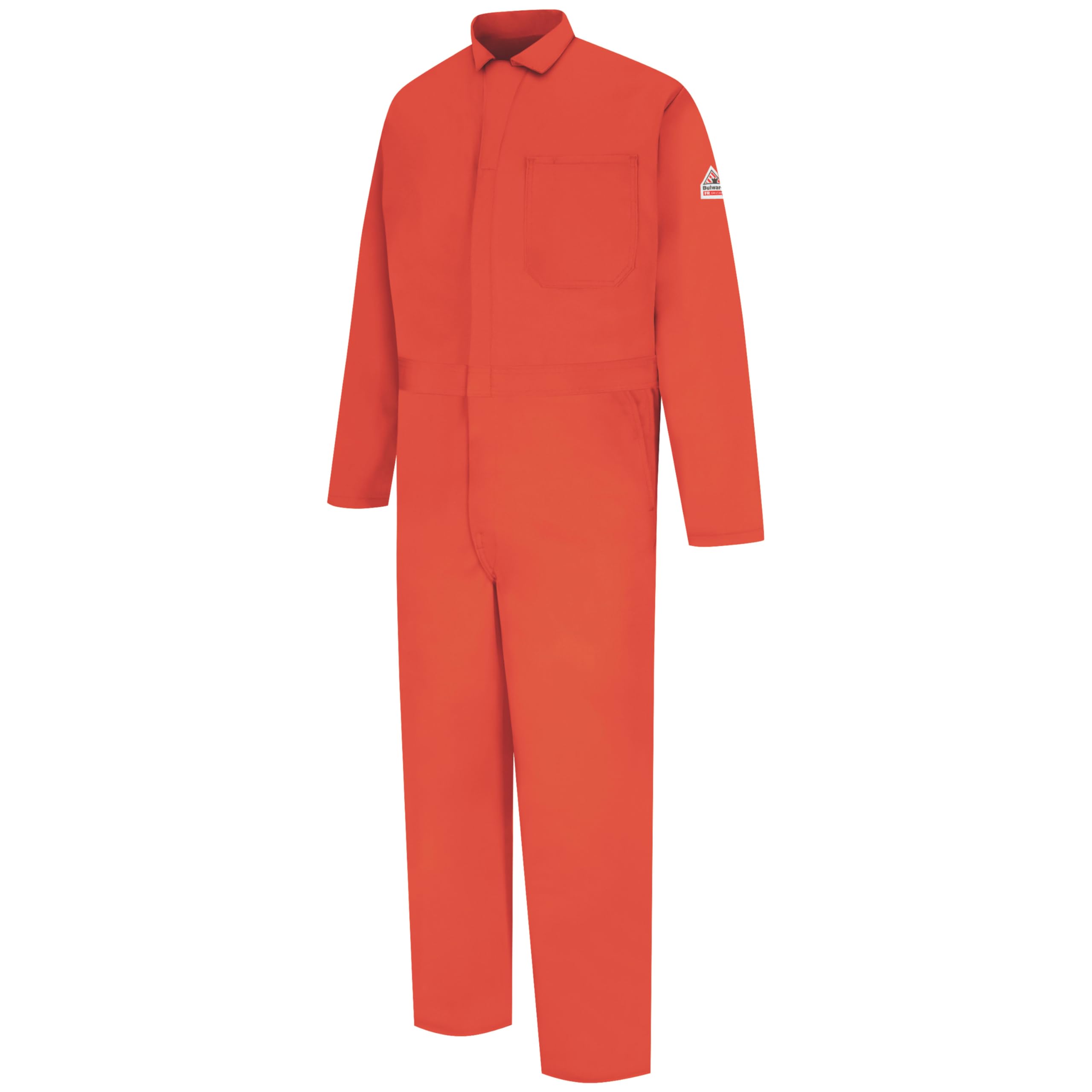 Bulwark FR Men's Flame Resistant 9 Oz Twill Cotton Classic Coverall with Hemmed Sleeves - Durable Workwear for Electricians, Welders & Industrial Safety