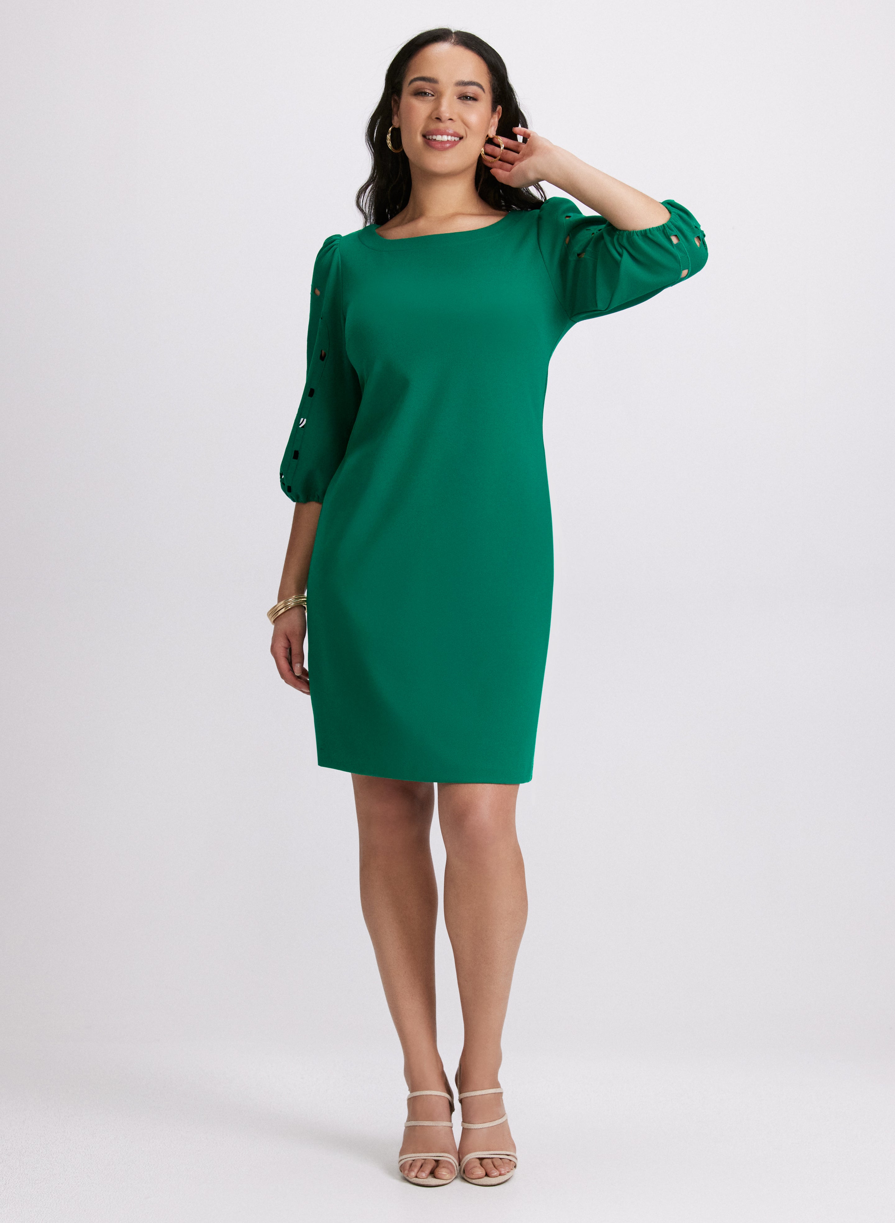 Embroidered Sleeve Dress for Women - Elegant Floral Embroidery Summer Dress - Perfect for Weddings, Parties & Date Nights