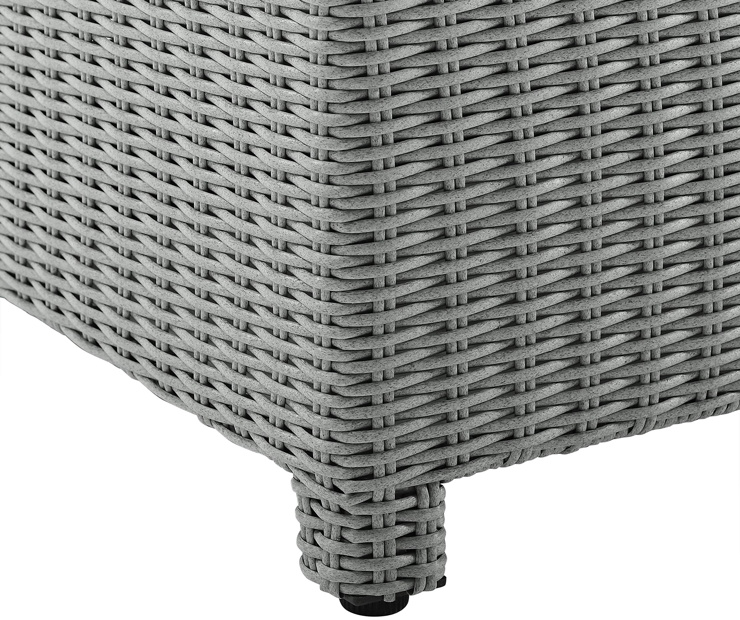 Crosley Bradenton Armless Outdoor Sectional Chair - Gray Wicker Patio Furniture with Gray Cushions for Porch, Deck, Backyard | Perfect for Relaxing, Entertaining & Outdoor Lounging