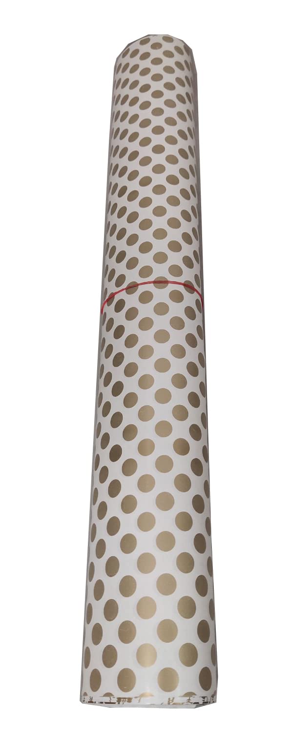 Premium 3A Golden Polka Dot Gift Wrapping Paper - 10 Sheets for Birthday, Christmas & Party Presents - Elegant Gold Printed Packing Paper for Festive Gifts, DIY Crafts & Home Decor