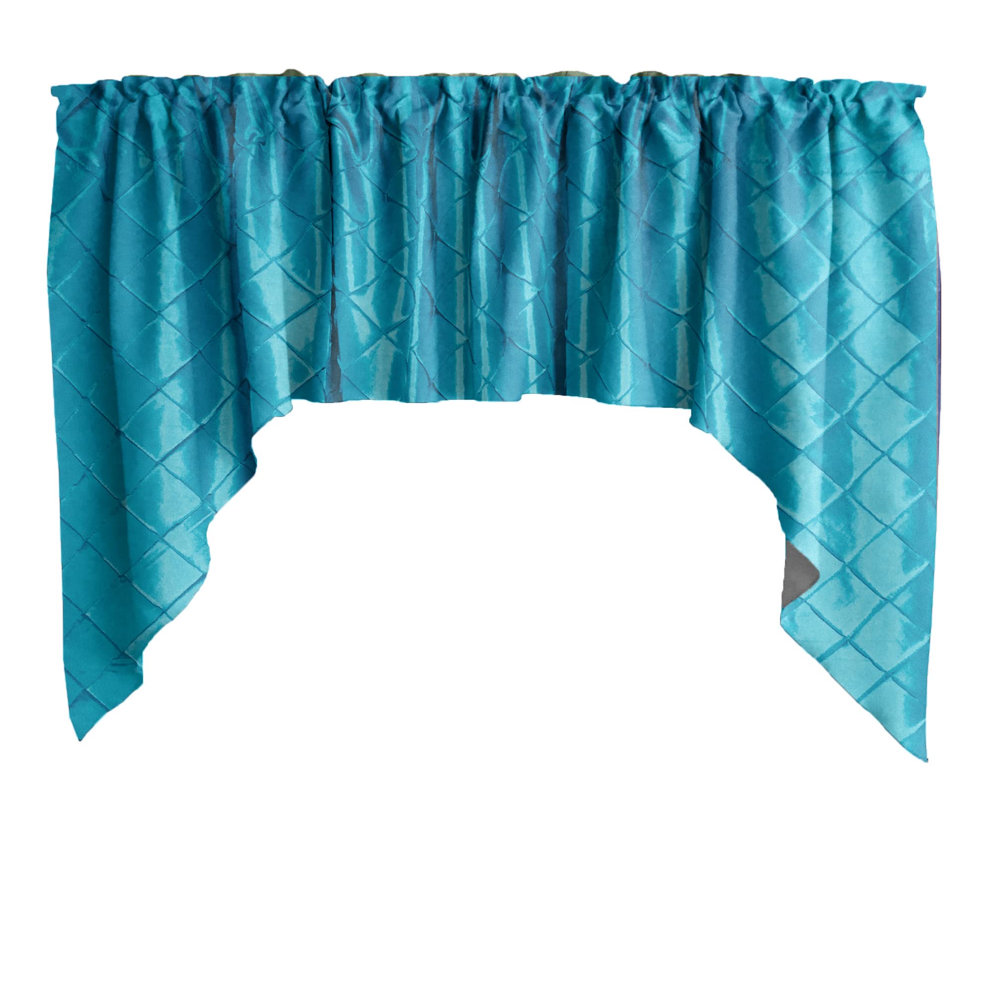 Pintuck Taffeta Swag Window Valance - Elegant Home Décor for Bedroom, Nursery & Kitchen - Turquoise Curtain Panel - Perfect for Bay Windows & French Doors