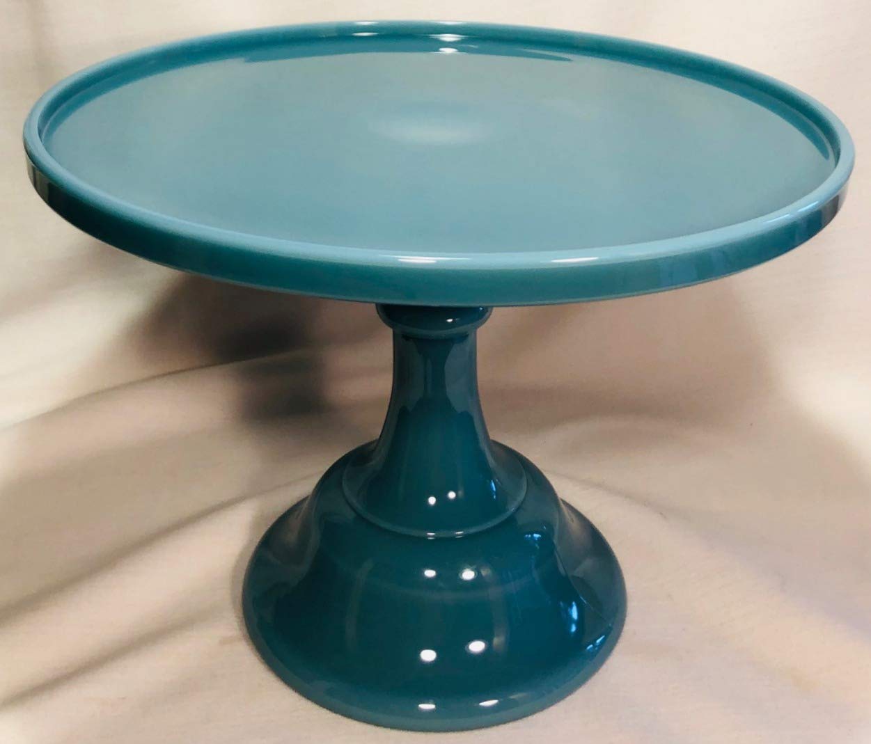 Mosser Glass 12-Inch Cake Plate Pastry Tray Cupcake Stand - Plain & Simple Pattern in Georgia Blue - Made in USA - Perfect for Birthday Parties, Wedding Desserts & Afternoon Tea