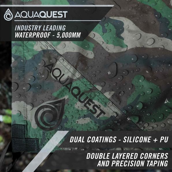 AquaQuest Safari Waterproof Camping Tarp - Ultra Lightweight & Durable Rain Fly Shelter for Hiking, Backpacking, Hammock - Perfect for Outdoor Adventures in All Weather Conditions