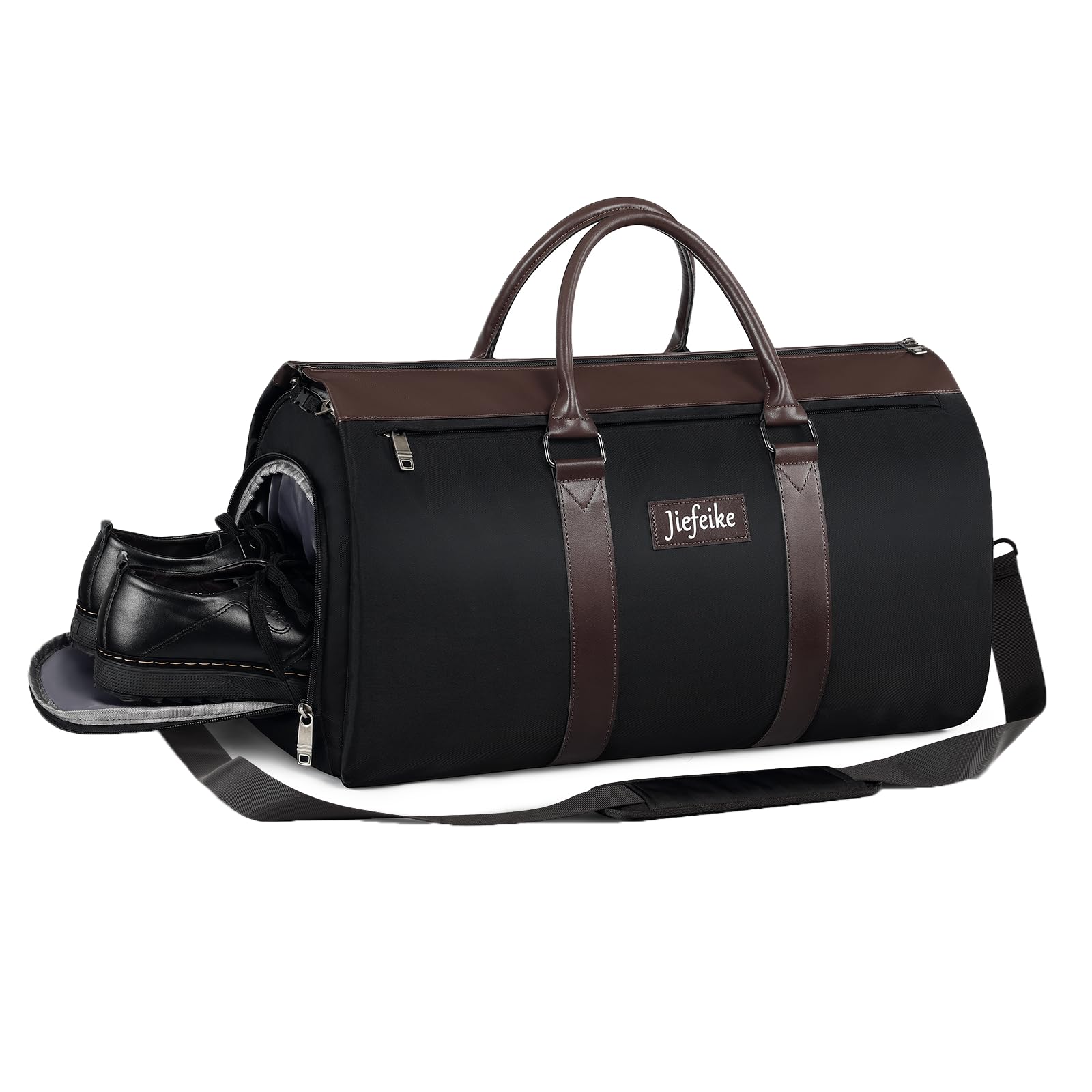 Jiefeike Convertible 2-in-1 Travel Garment Bag with Shoe Pouch - Hanging Suit Bag & Duffle Carry On for Men & Women - Perfect for Business Trips, Weekend Getaways & Overnight Travel