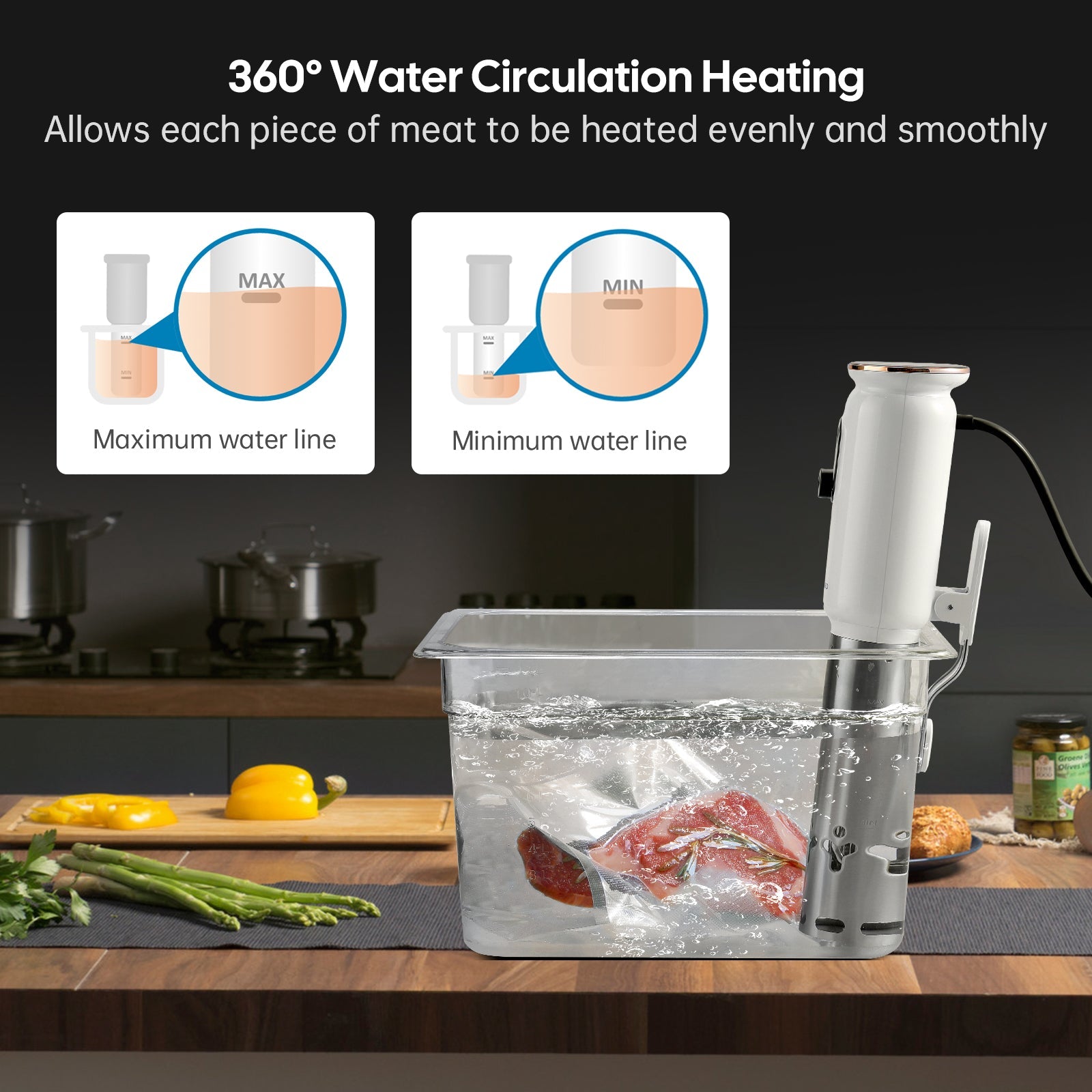 WiFi Sous Vide Cooker ISV 101W - Precision Temperature Control Smart Immersion Circulator for Steak, Chicken, Fish | Perfect for Home Chefs & Restaurant Quality Meals
