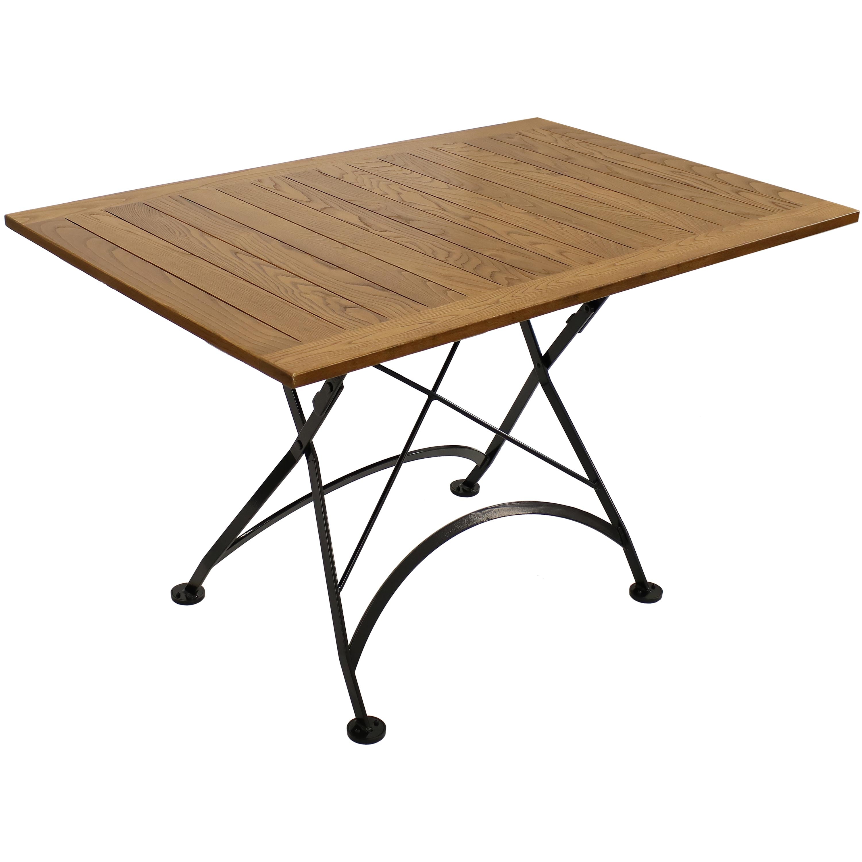 Sunnydaze European Chestnut Wood Folding Dining Table 48