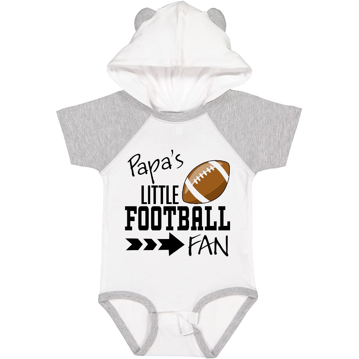 Inktastic Papa's Little Football Fan Baby Bodysuit - Cute Infant Onesie for Game Day & Family Photos | Soft Cotton Baby Gift for Newborns & Toddlers