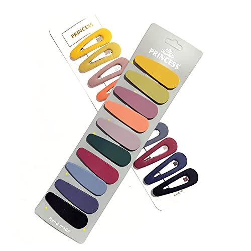 Shidara Matte Metal Snap Hair Clips for Women & Girls - 20 Pack Fashion Hair Barrettes & Hairpins Set | Multi-Color | Perfect for School, Work, and Special Occasions