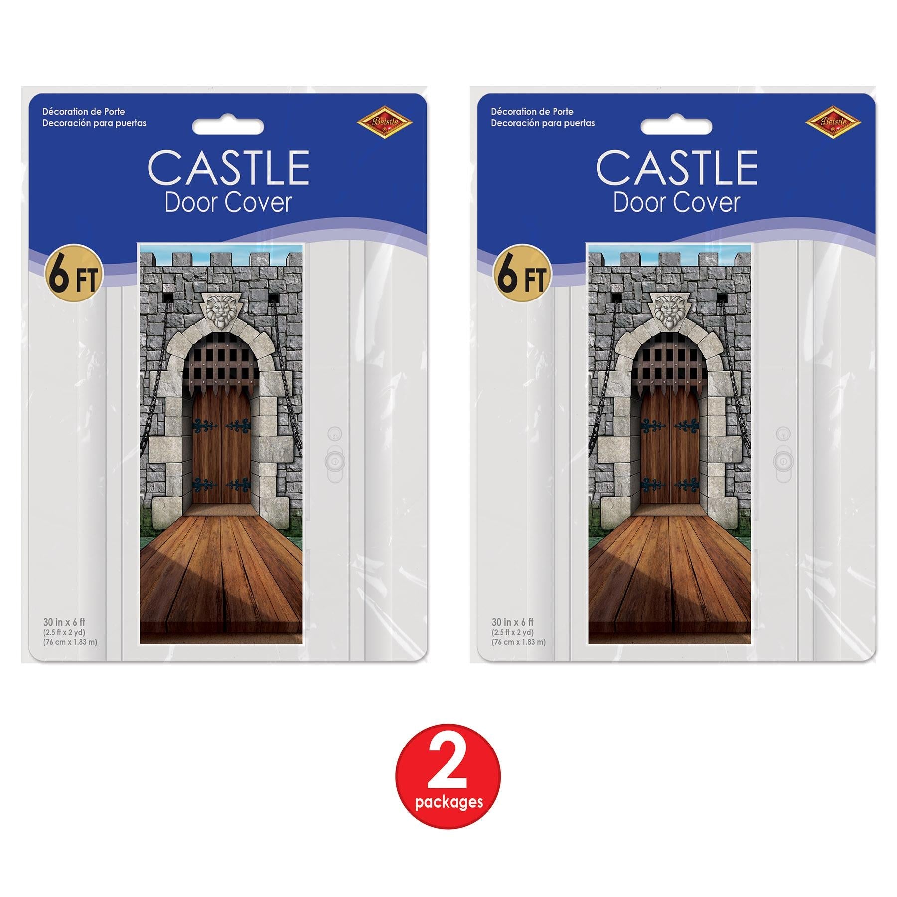 Beistle 12-Pack Castle Party Door Covers - Decorative Entrance Decor for Medieval, Halloween, and Birthday Party Themes - Perfect for Home, School, and Event Decorations