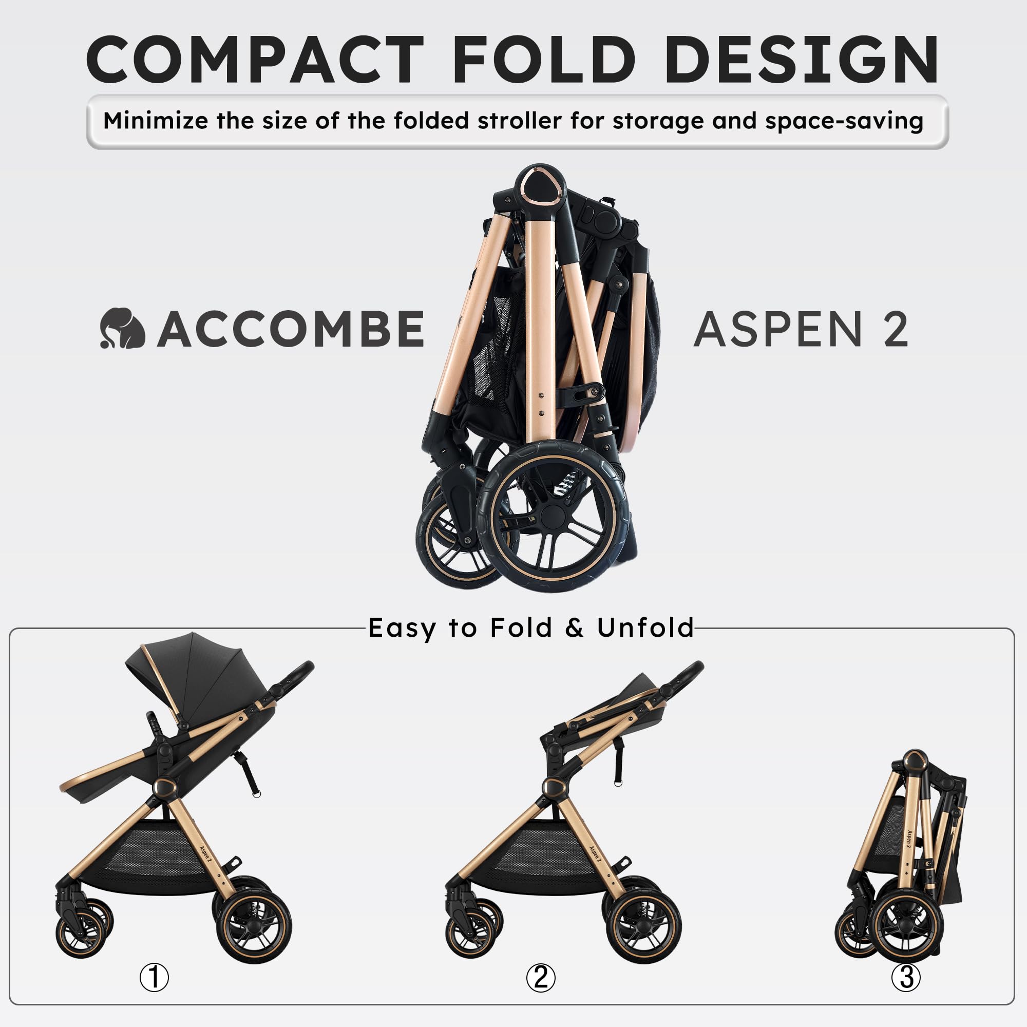 2 in 1 Baby Stroller & Convertible Bassinet Pushchair for Newborns to Toddlers 0-36 Months - Lightweight Travel Stroller for Shopping, Park Walks & Airplane Travel