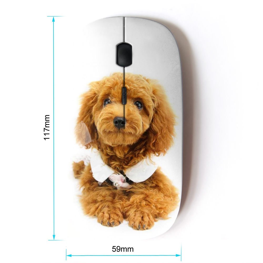 2.4G Wireless Optical Mouse - Cute Poodle Dog Design for Laptop & PC - Perfect for Home, Office, and Gaming Use