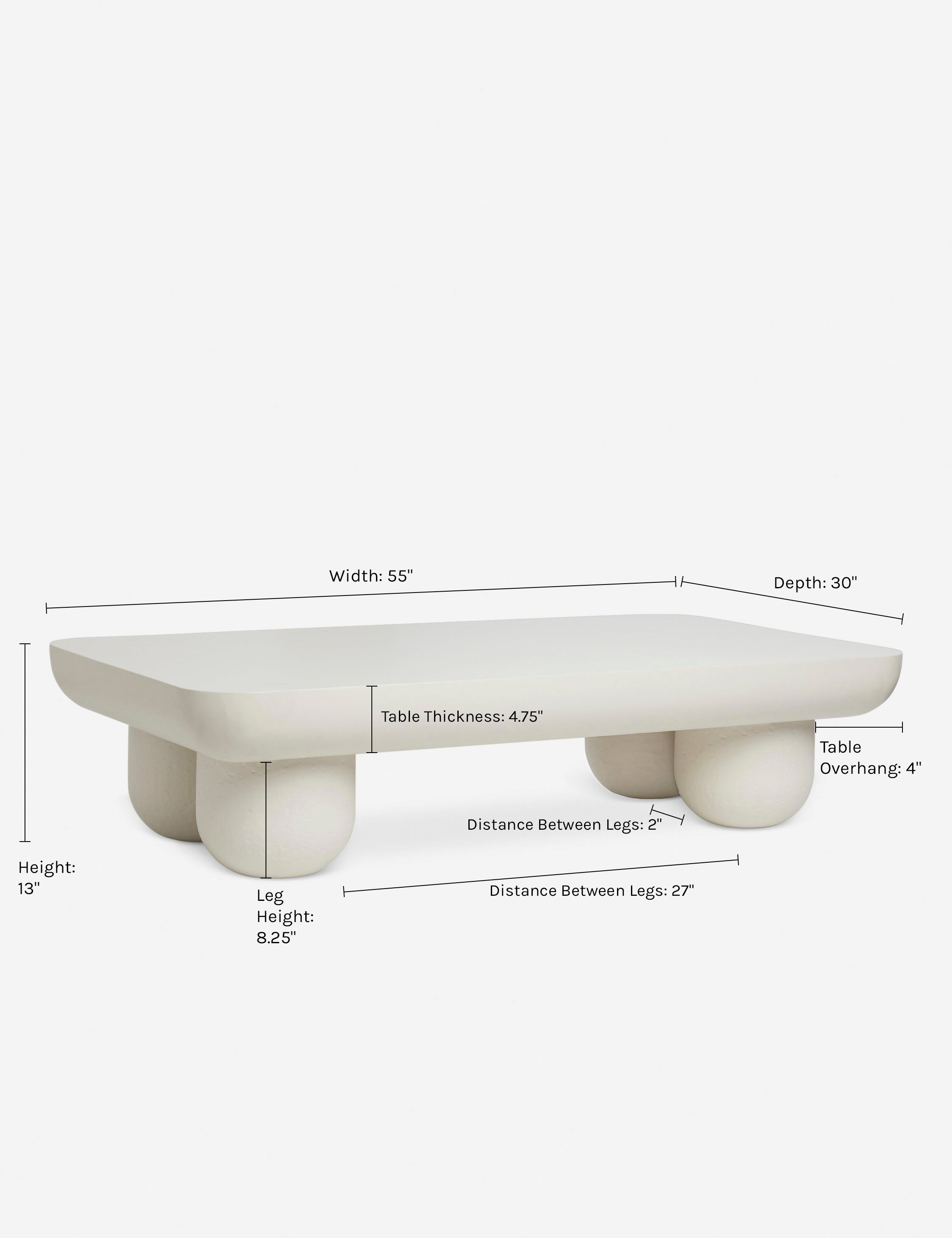 Clouded Rectangle Coffee Table by Sarah Sherman Samuel - Modern Minimalist Living Room Furniture for Small Spaces & Home Decor