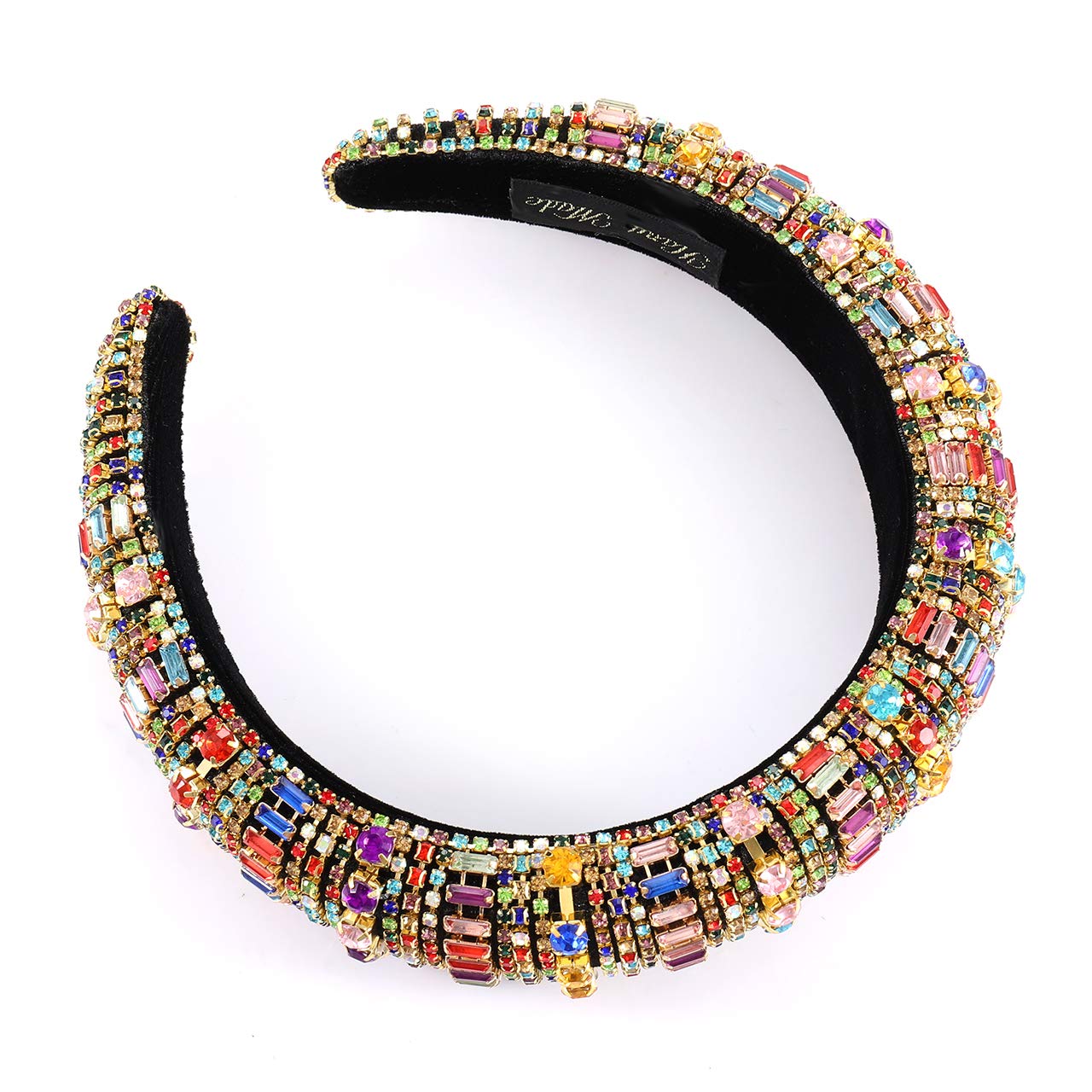 Sparkling Rhinestone Headbands for Women - Elegant Crystal Beaded Hair Accessories with Velvet Padding | Perfect for Weddings, Parties & Special Occasions | Baroque Style Bedazzled Hair Hoop (Bar Rhinestone Design)