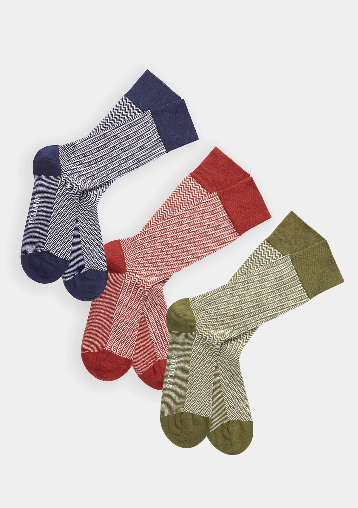 Premium Cotton Herringbone Weave Socks Gift Set - 3 Pairs Soft Breathable Casual Dress Socks for Men - Perfect for Office, Travel & Gifting