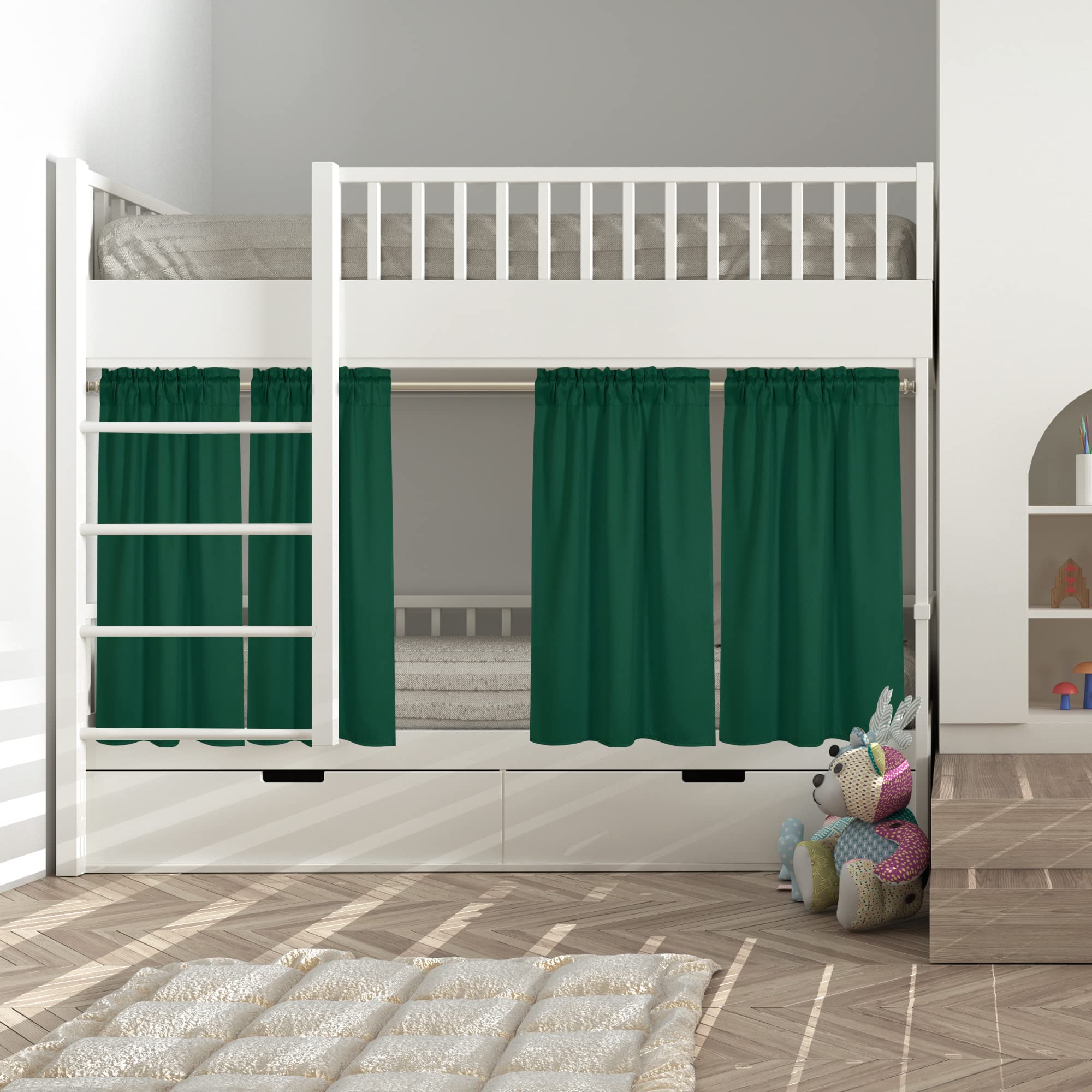 45 Inch Deep Green Blackout Thermal Insulated Curtains for Small Windows - 2 Panels Set (29W x 45L Inches, Hunter Green) - Perfect for Living Room, Bedroom & Narrow Windows - Blocks Light, Saves Energy & Enhances Privacy
