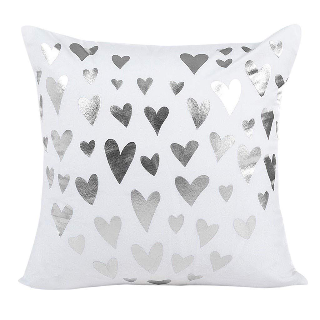 Silver Foil Printed Farmhouse Decor Pillow Covers - Home, Car & Sofa Throw Cushion Covers for Cozy Living Room, Bedroom & Vehicle Interior Decor