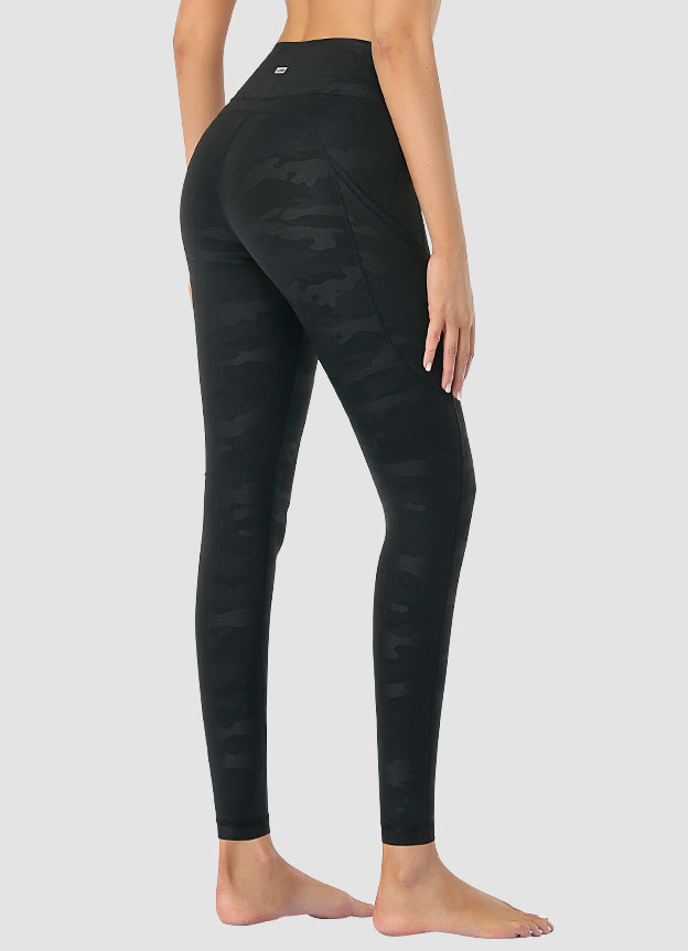 Newborn High Waist Yoga Pants for Women - Full Length Black Camo Leggings - Perfect for Yoga, Gym Workouts & Lounge Wear