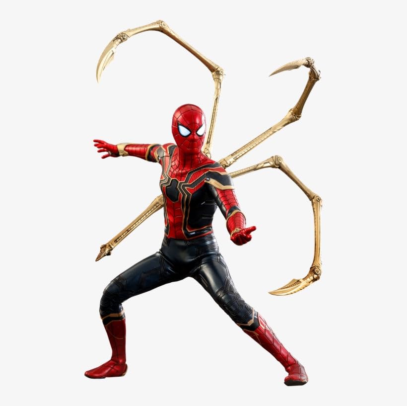 Hot Toys 1:6 Scale Spider-Man Integrated Suit Action Figure - No Way Home Movie Collectible for Display & Cosplay