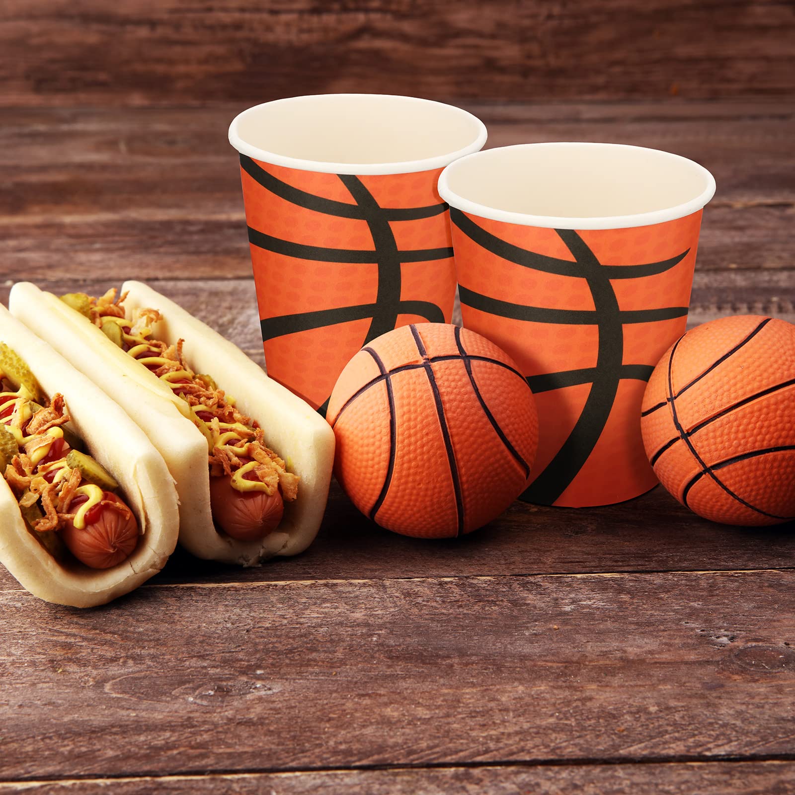 100-Pack Basketball Themed Disposable Paper Cups 9oz - Sports Party Supplies, Birthday Decorations & Favors - Perfect for Game Day Parties, Team Celebrations & Kids' Birthday Events