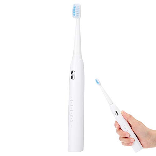 Electric Toothbrush for Adults - USB Rechargeable, Waterproof, Soft Bristles for Gentle Cleaning - Perfect for Home, Travel & Daily Oral Care (White)