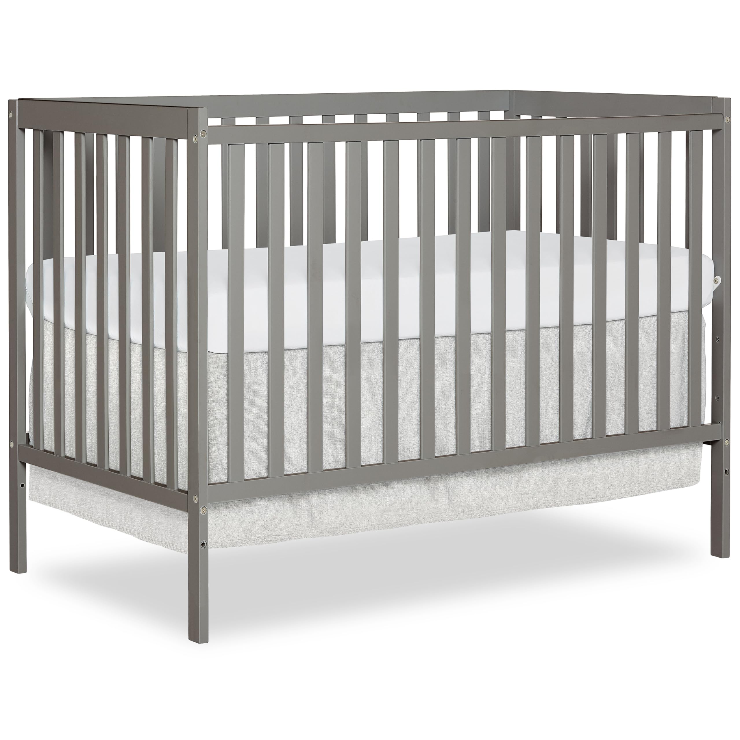 Dream On Me Synergy 5-in-1 Convertible Crib - Cool Grey | JPMA & Greenguard Gold Certified | Solid Reclaimed New Zealand Pine Wood | 3 Adjustable Mattress Heights | Perfect for Nursery, Bedroom & Daycare Use