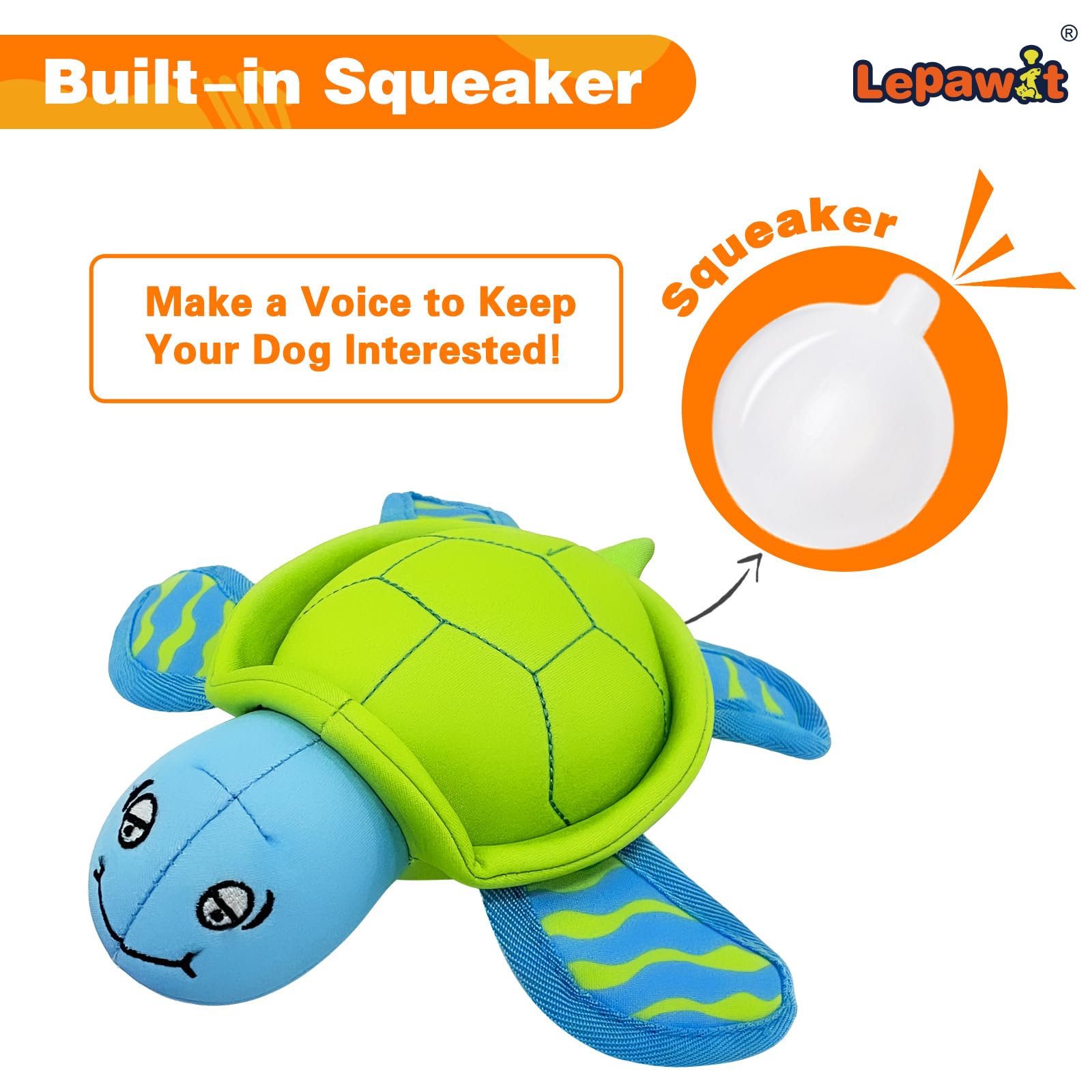 Floating Dog Pool Toys - Squeaky Water Toys for Small & Medium Dogs, Interactive Outdoor Beach & Pool Play - Turtle Shape for Fun Swimming & Fetch Games