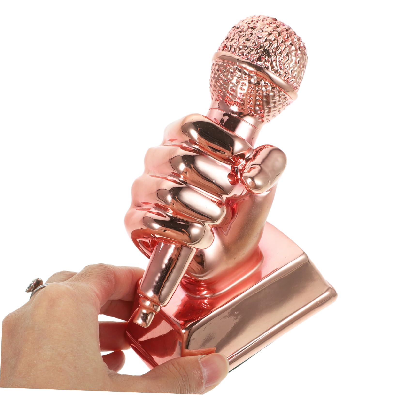 Milisten 2 Pack Copper Tone Singing Contest Trophy Souvenir - Mini Microphone Toy, Student Gifts, Radio Award, Music Competition Prize - Perfect for Karaoke Nights, Talent Shows & School Events
