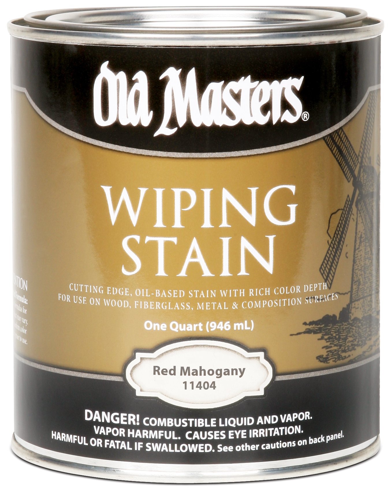 Old Masters 11404 Wood Stain - Red Mahogany Finish for Furniture, Cabinets & DIY Projects | Premium Wood Stain for Indoor & Outdoor Use