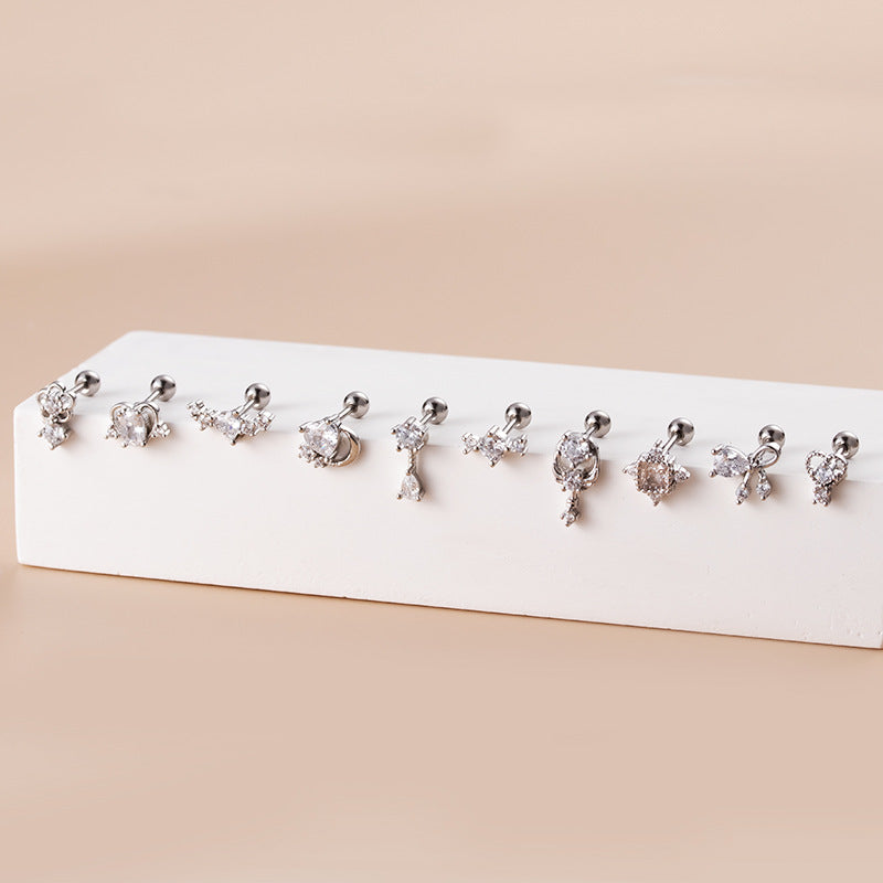 20G Cute Bow Dangle Conch Daith Stud Earrings for Cartilage Piercing | Hypoallergenic Stainless Steel Jewelry | Perfect for Everyday Wear & Special Occasions