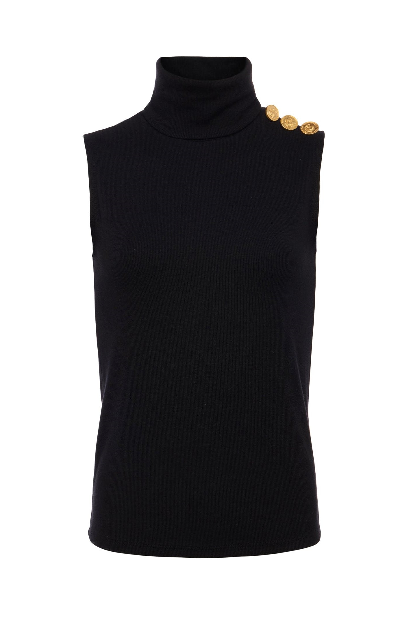 L'Agence Ceci Sleeveless Turtleneck Top - Women's Chic Slim Fit Mock Neck Blouse for Work & Evening Out | Perfect for Office, Date Night & Special Occasions