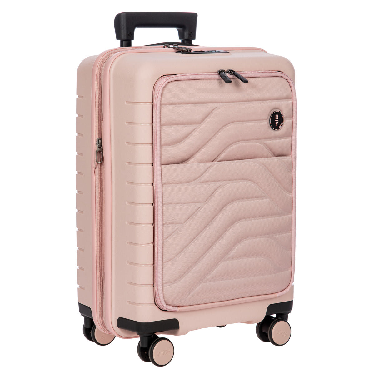 Ulisse 21 Expandable Spinner Luggage with Front Pocket - Pink | Lightweight Carry-On Suitcase for Women & Men | Perfect for Business Travel & Weekend Getaways