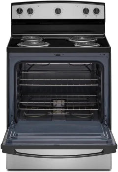 Amana ACR4203MNS 30 Inch Electric Range with Easy-Clean Glass Door - Perfect for Modern Kitchens, Baking & Family Cooking