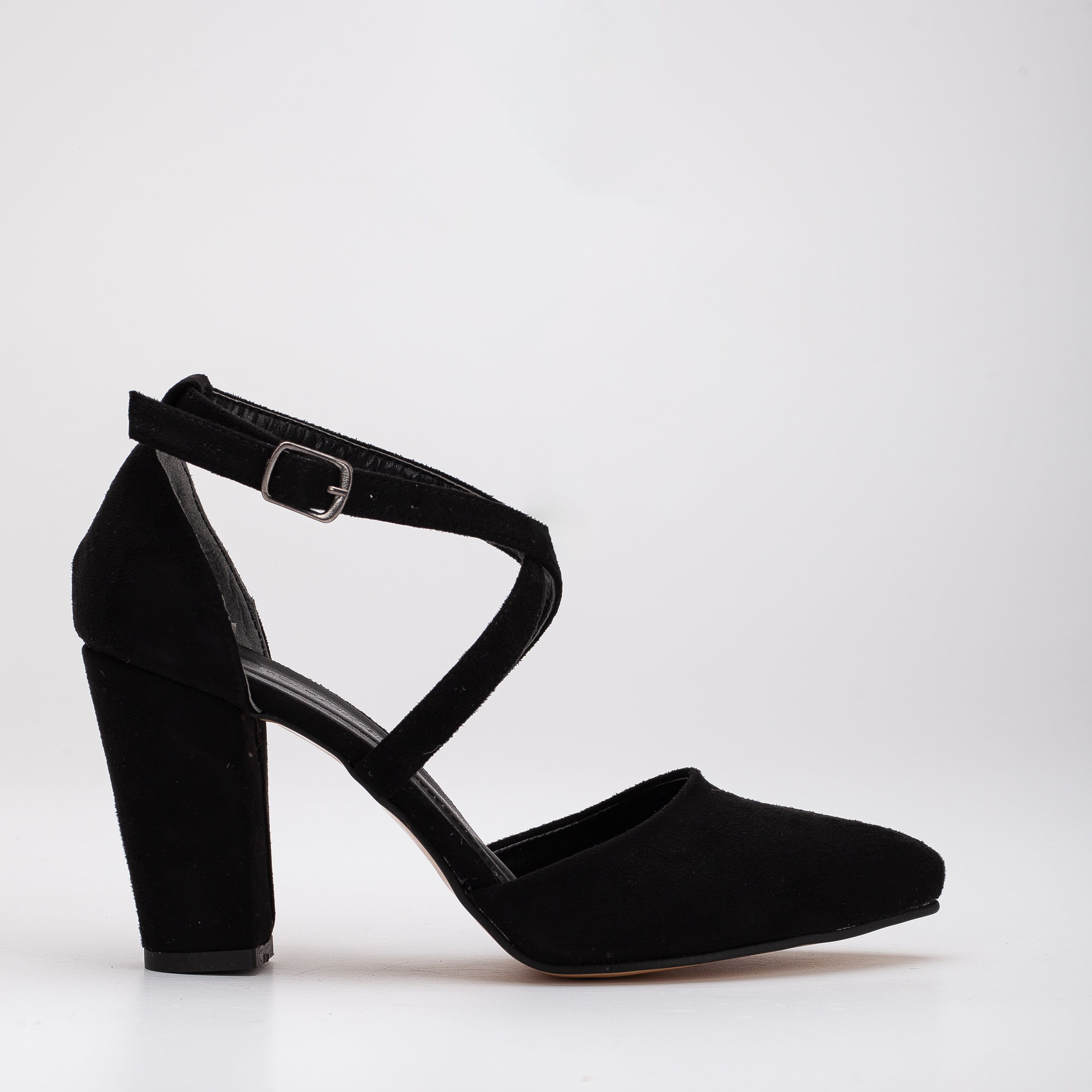 Black Suede Criss Cross Strap High Heels for Women - Elegant Dress Shoes for Parties, Weddings & Evening Events