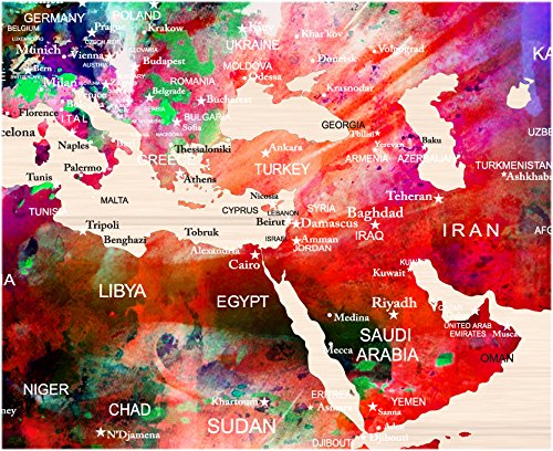Extra Large World Map Push Pin Wall Art - Travel Map Canvas Print with Countries for Home & Office Decor | Perfect for Travel Enthusiasts & Geography Lovers