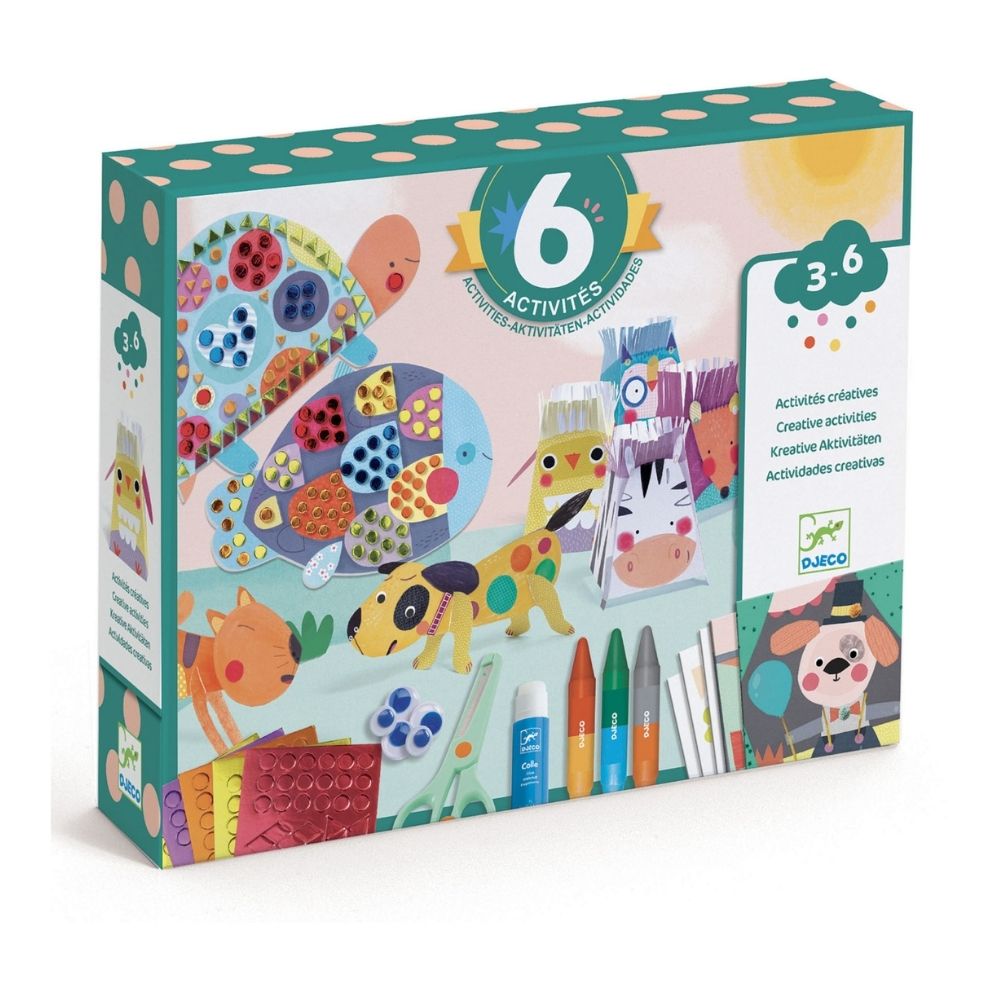 Djeco Multi Activity Kit - Animal Houses Craft Set for Kids | Creative DIY Arts & Crafts Gift for Children | Perfect for Birthday Parties, Classroom Activities & Family Bonding Time