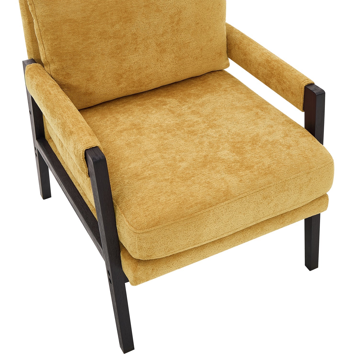 Roundhill Furniture Kelly Mid Century Modern Chenille Upholstered Accent Armchair - Stylish Living Room Chair for Home Office, Lounge & Reading Nook