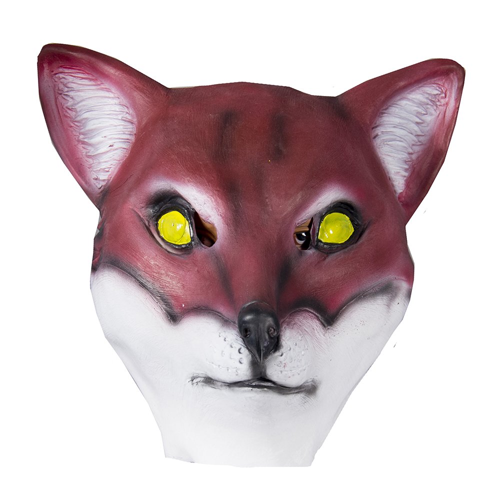 Premium Latex Red Fox Animal Mask - Realistic Costume Accessory for Halloween, Cosplay, and Theatrical Performances