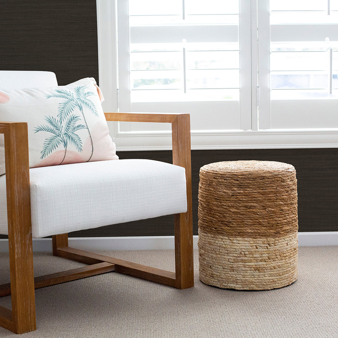 Self-Adhesive Faux Grasscloth Wallpaper - Horizontal Textured Peel & Stick Wallpaper for Living Room, Bedroom, and Office Decor