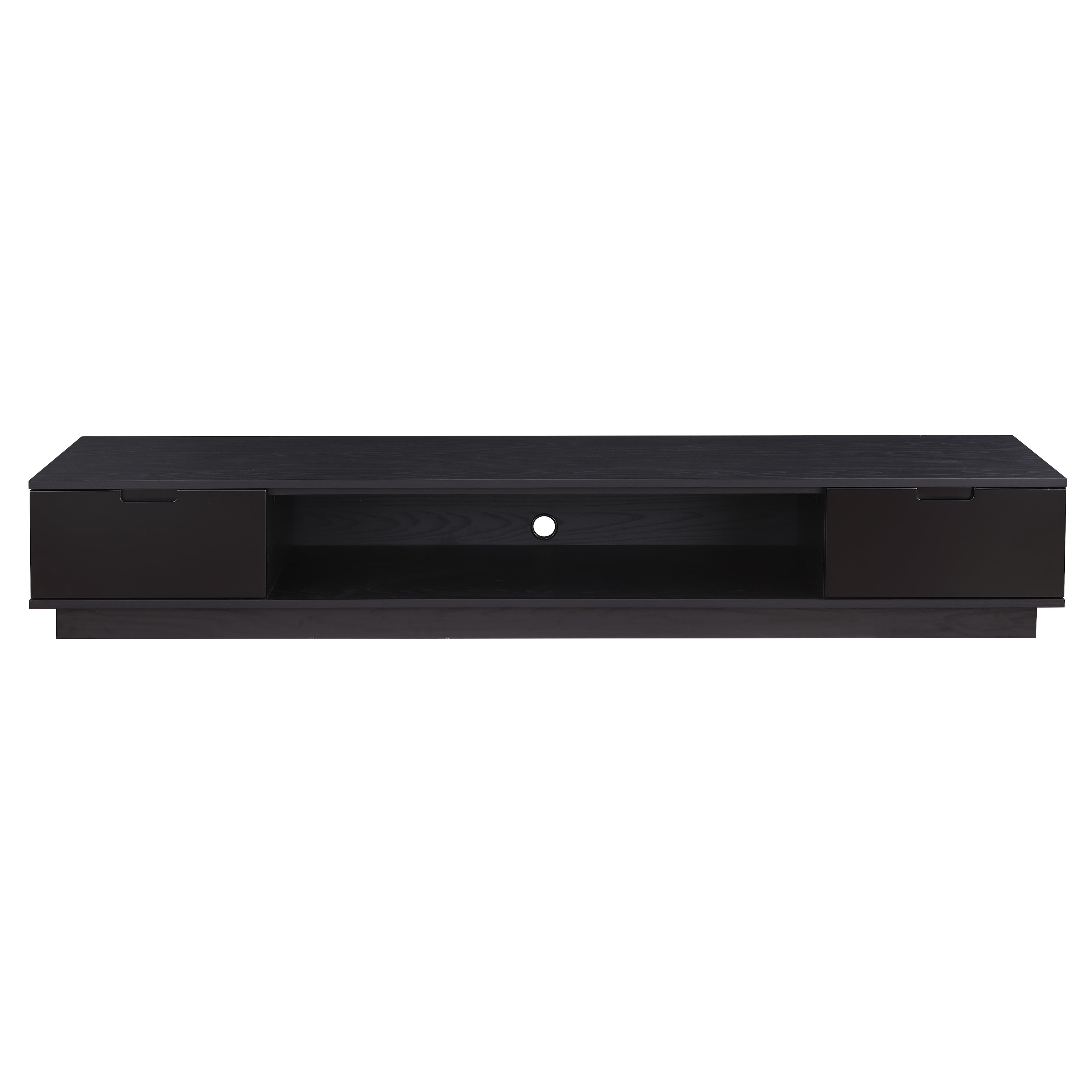 Tauris Rio 2200mm Black Oak Low Line TV Stand - Modern Entertainment Center & Media Cabinet for Living Room, Home Theater, and Gaming Setup