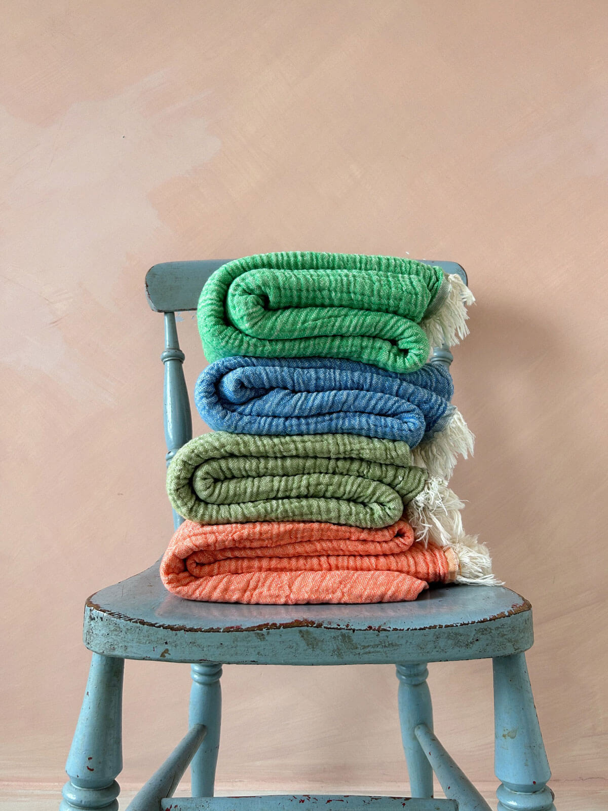 Premium Samos Hammam Towel - Soft & Absorbent Turkish Bath Towel for Spa, Beach, and Travel | Lightweight & Quick-Drying in Sea Blue & Sky White