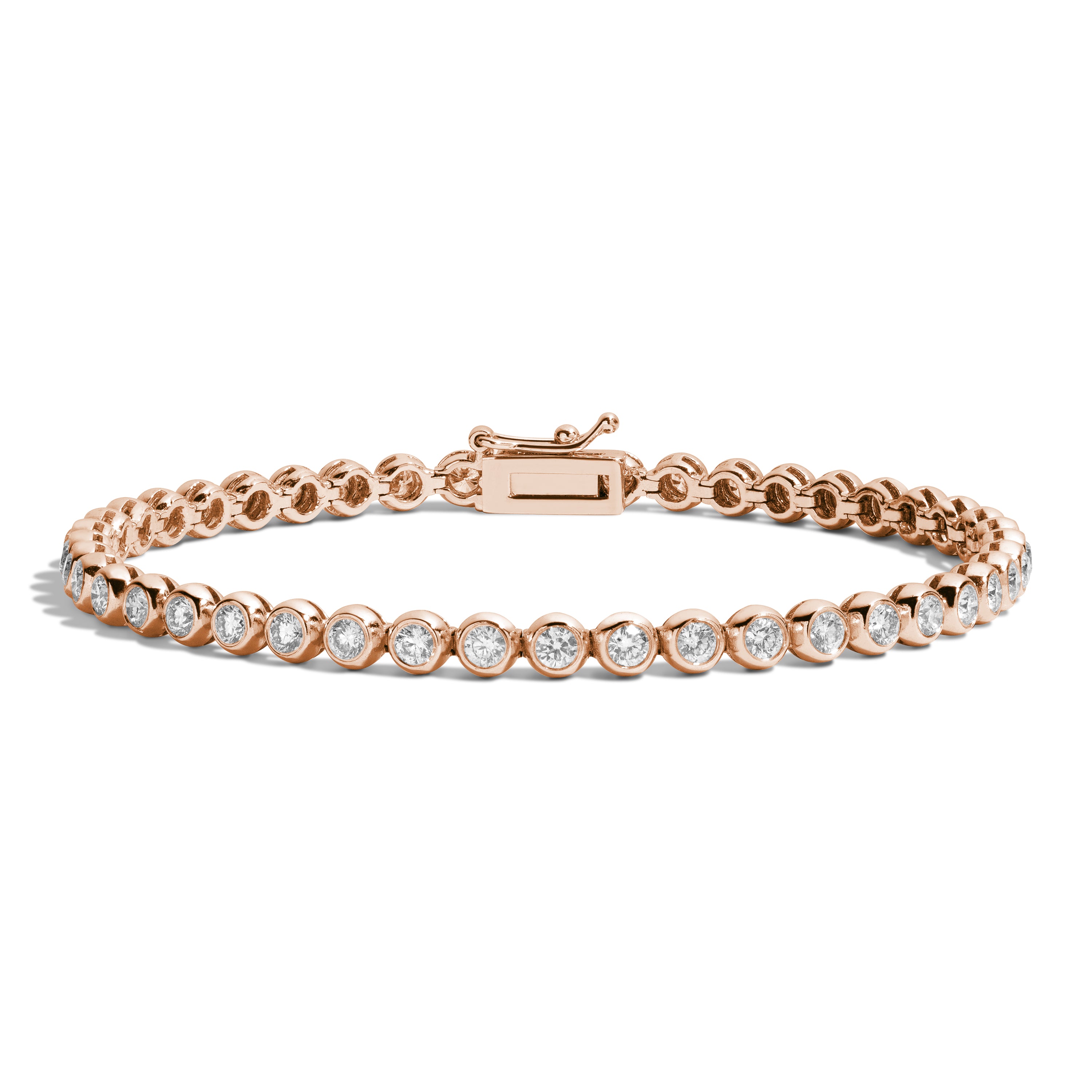 2.5 Carat Diamond Tennis Bracelet for Women - 14K Gold Bezel Set Elegant Jewelry Gift for Anniversary, Wedding & Special Occasions