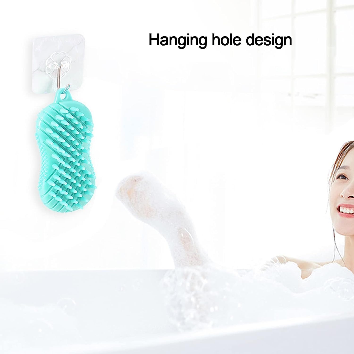 Fayby 2 in 1 Silicone Body Scrubber & Shampoo Brush - Soft Bristles & Massage Balls for Exfoliation - Skin Care & Scalp Massage - Perfect for Shower, Bath & Spa (Multicolor)