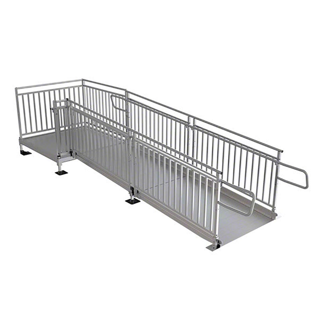 Pathway HD Modular Ramp System with Picketed Handrails - ADA Compliant Wheelchair Access Ramp for Home & Business Use - Durable Aluminum Construction for Indoor/Outdoor Accessibility Solutions