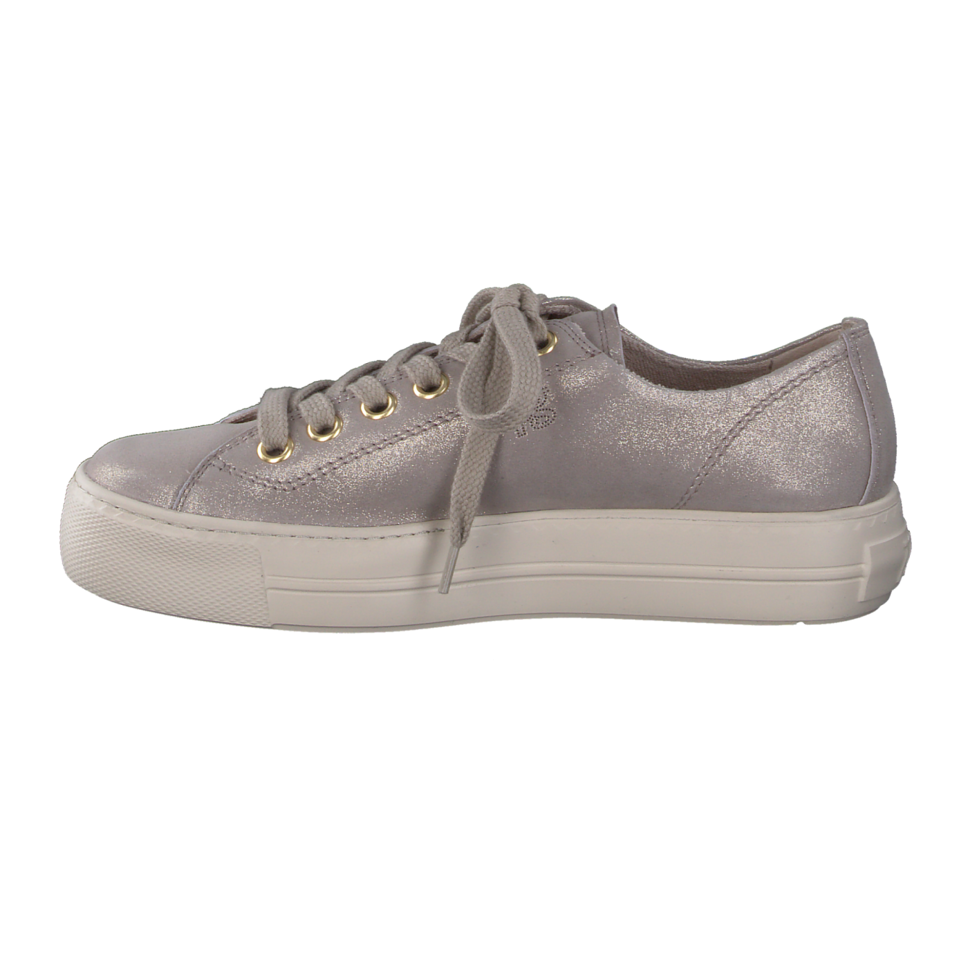 PAUL GREEN 4790 Taupe Metallic Leather Women's Sneakers - Comfortable Fashion Trainers for Casual Wear & Everyday Outfits
